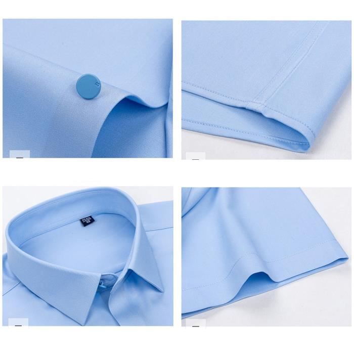 Camicia da uomo elegante, antipiega, in tessuto di fibra di bambù traspirante - Rosa Viola