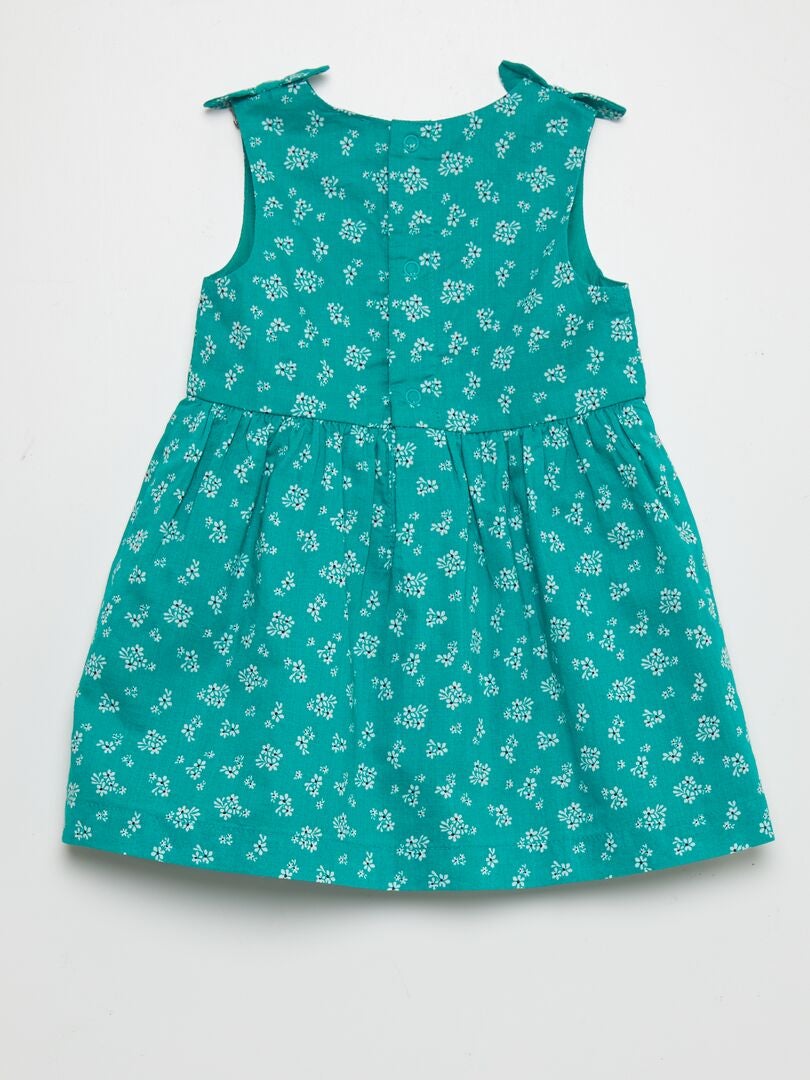 Mouwloze jurk met patroon - GROEN
