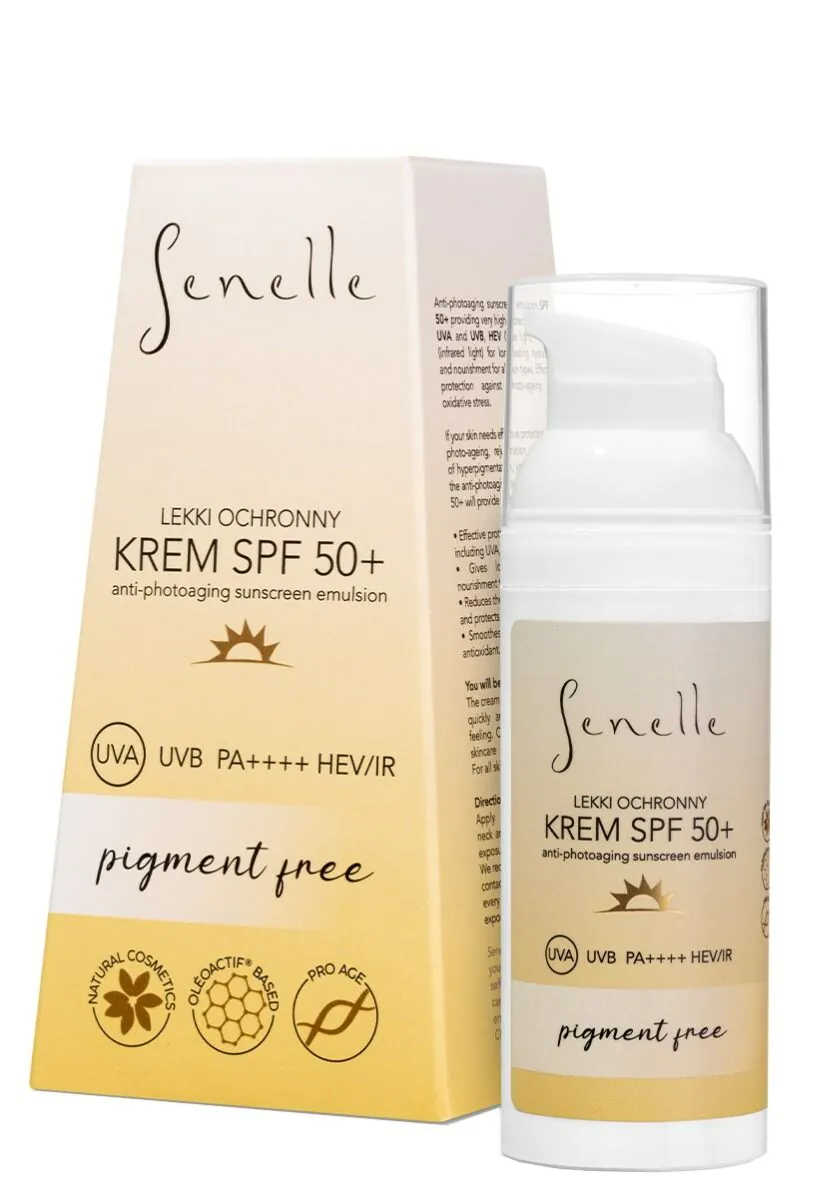 Senelle Lekki Krem ochronny SPF 50+ Bez Pigmentu