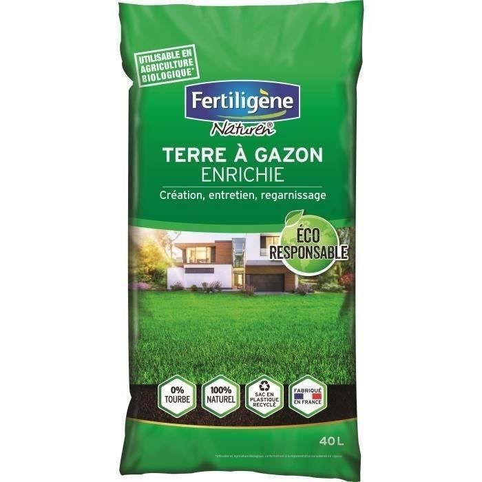 Fertiligène terre à gazon enrichie responsable 40 L