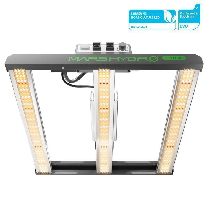 Verbeterde MARS HYDRO FC EVO 1500 150W dimbare LED-kweeklamp Samsung LM301H EVO voor kweektenten van 70x70 cm