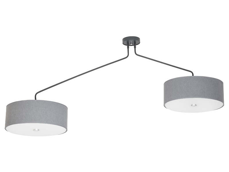 Lampa sufitowa Hawk Gray 2-punktowa tkaninowa szara