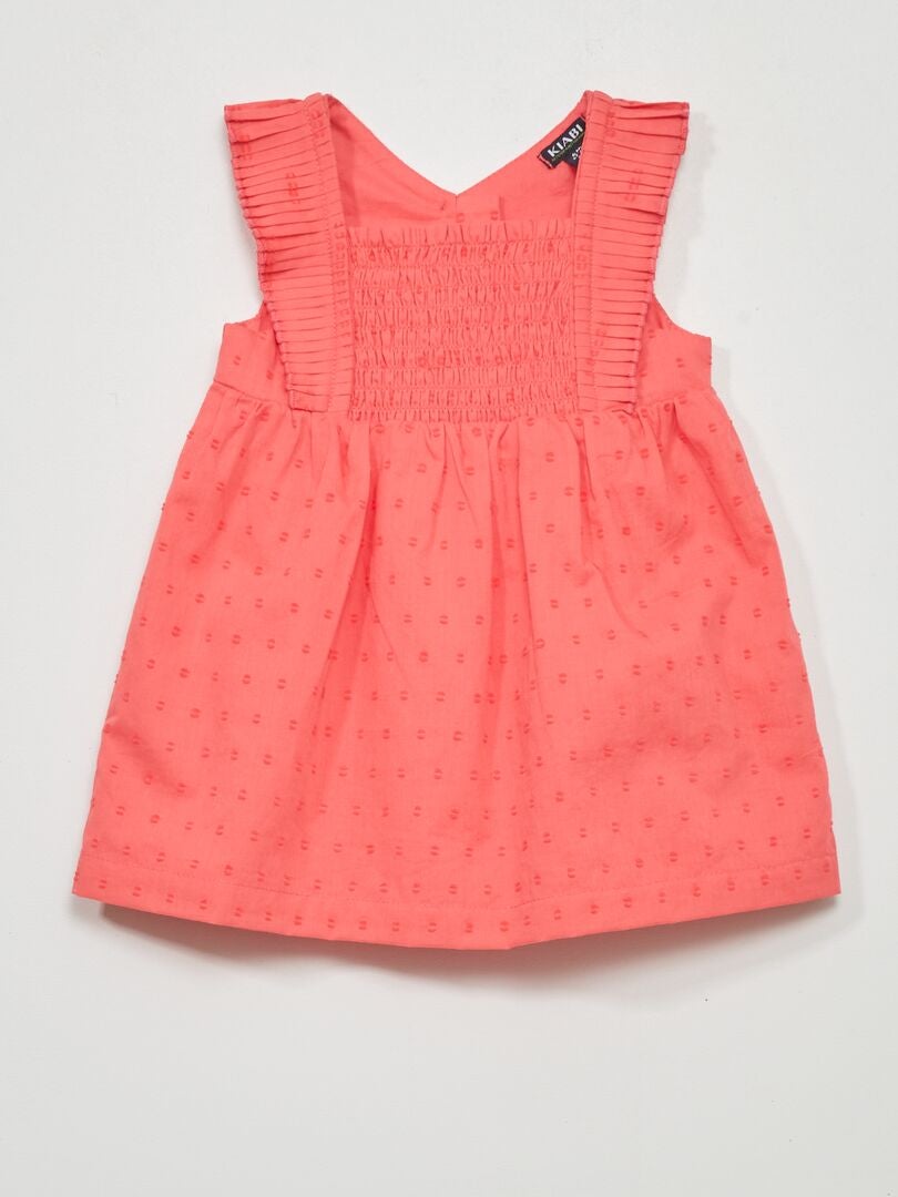 Vestido de voile de algodão + calcinha - 2 peças - ROSA