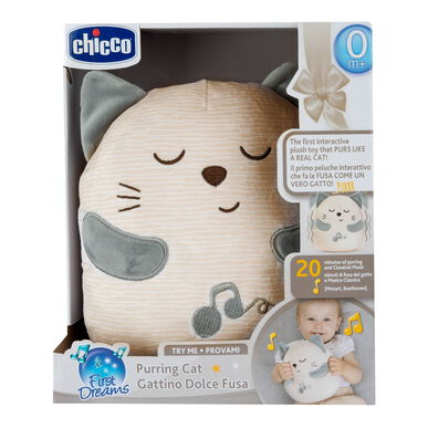 Chicco Kehräävä Kissa 0M Pehmolelu lapsille äänellä ja värinällä 1 kpl 1 kpl