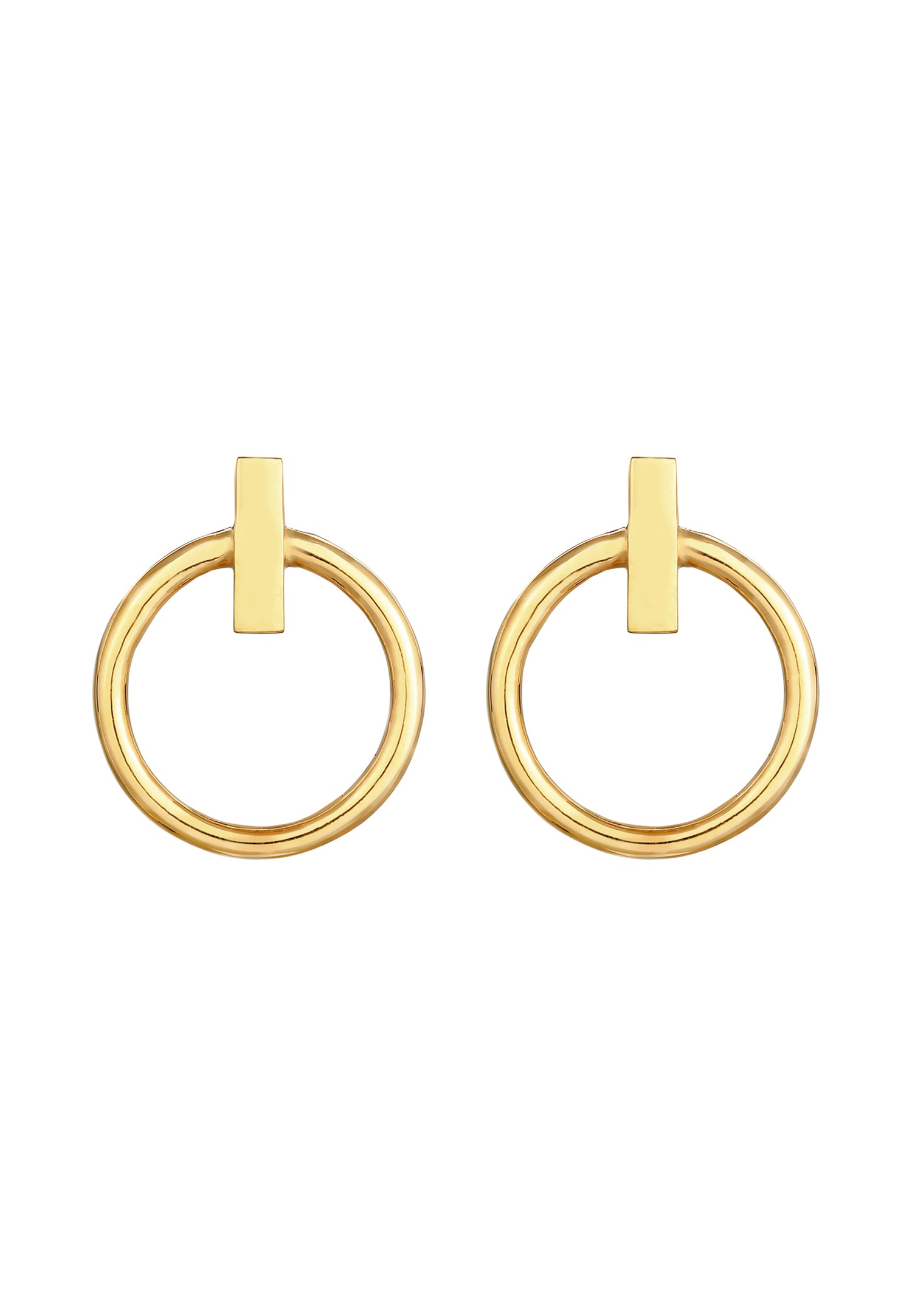 Elli Cercles Découpe Géo Basic Minimal Clous d'Oreille Femme - (925/1000) Argent