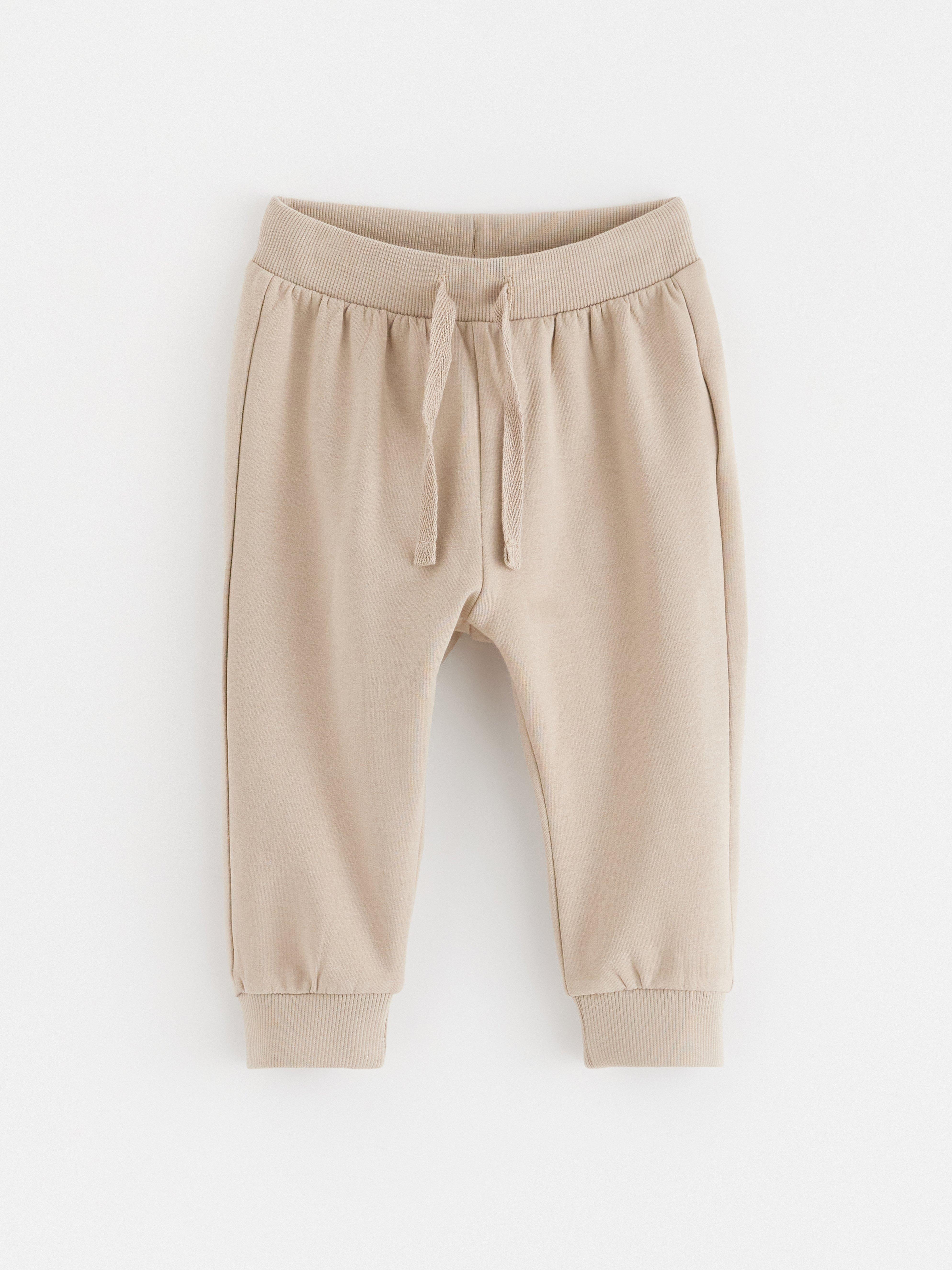 Pantalon de survêtement beige délavé à l'intérieur brossé