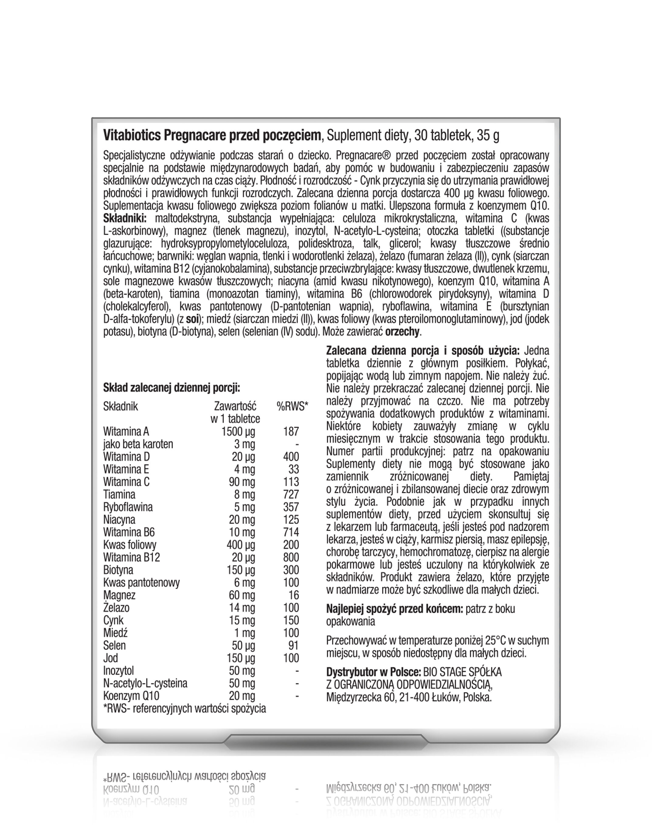 Vitabiotics Pregnacare Înainte de Concepție