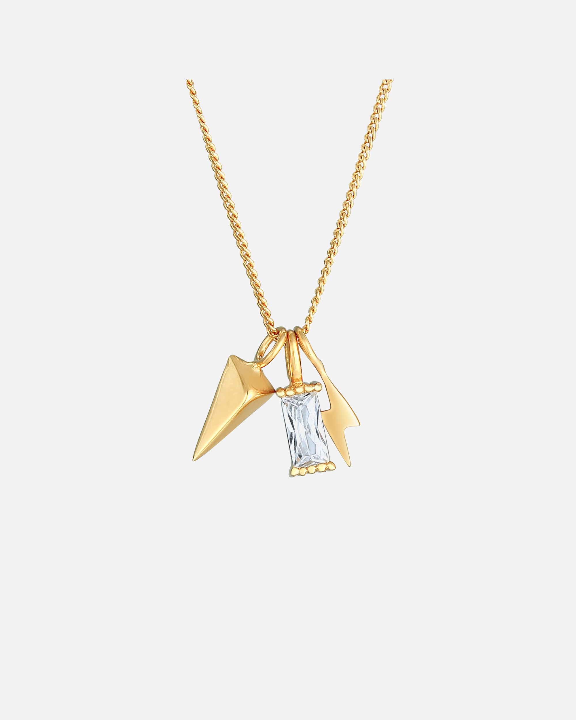 Elli Pendentif femme rectangle flèche de foudre avec cristaux de zircone cubique en argent sterling 925