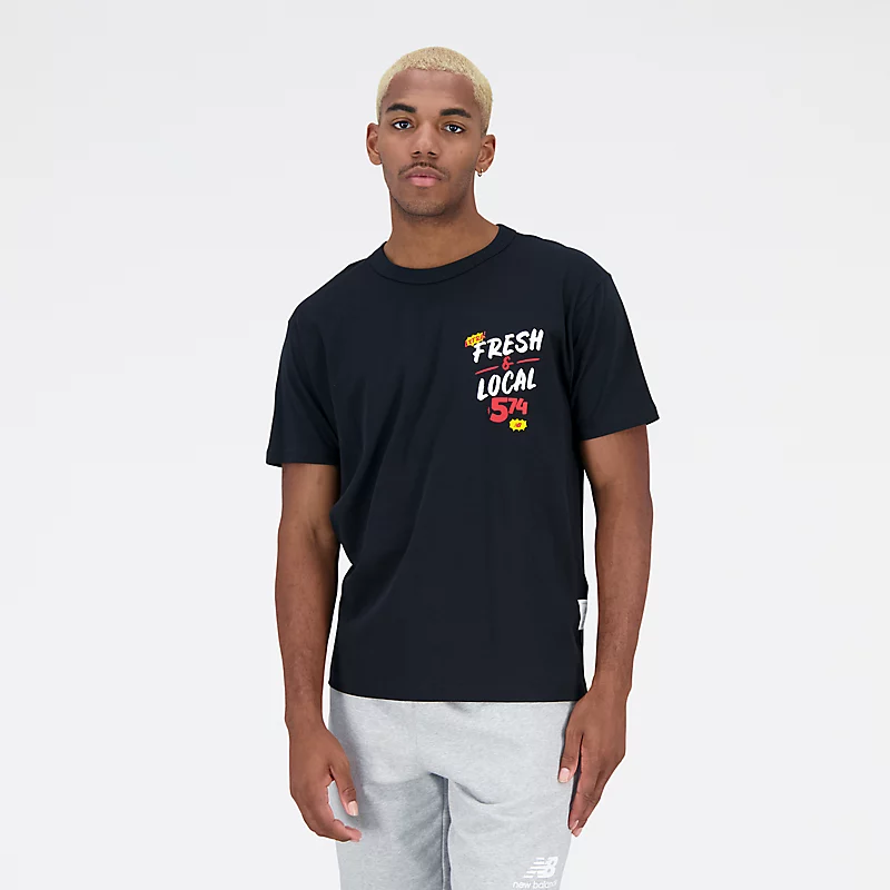 Męska koszulka z krótkim rękawem Essentials Reimagined Graphic Cotton Jersey – CZARNY