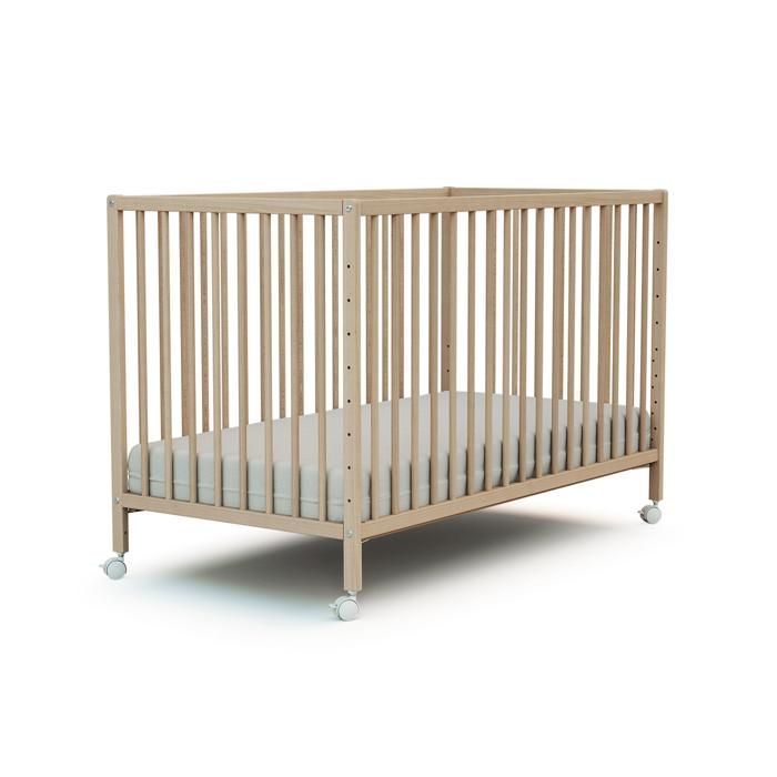 WEBABY - Treseng med hjul 60 x 120 LIO Rå bøk - Én størrelse