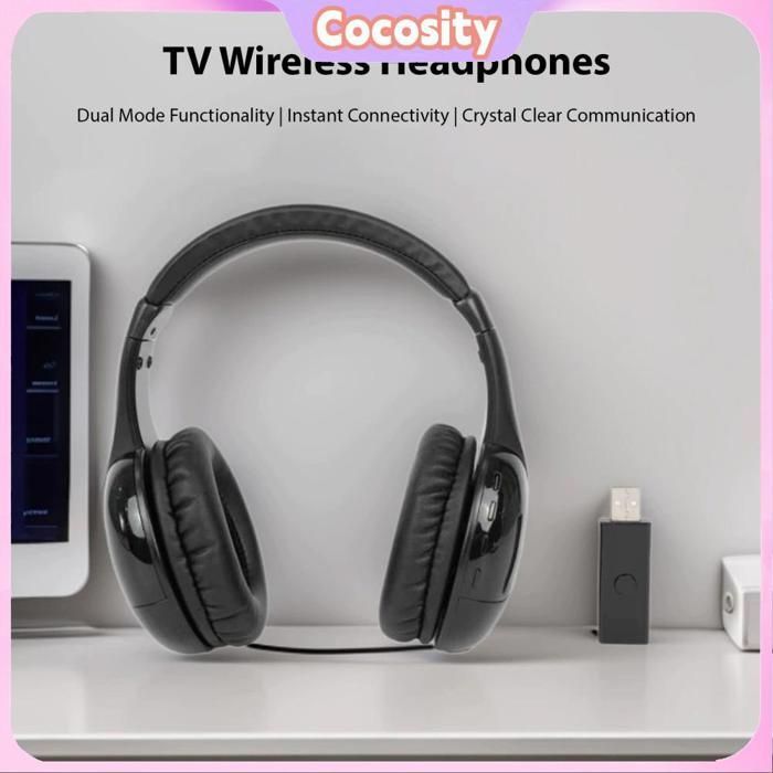 Auriculares inalámbricos Cocosity para TV, auriculares inalámbricos, carga rápida, auriculares Bluetooth de baja latencia, instrumentos musicales.