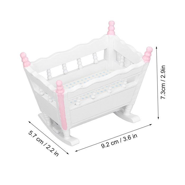 Juguete sonajero para bebés - GIGICIAL - Casa de muñecas - Escala 1/12 - Rosa y blanco - Mini muebles