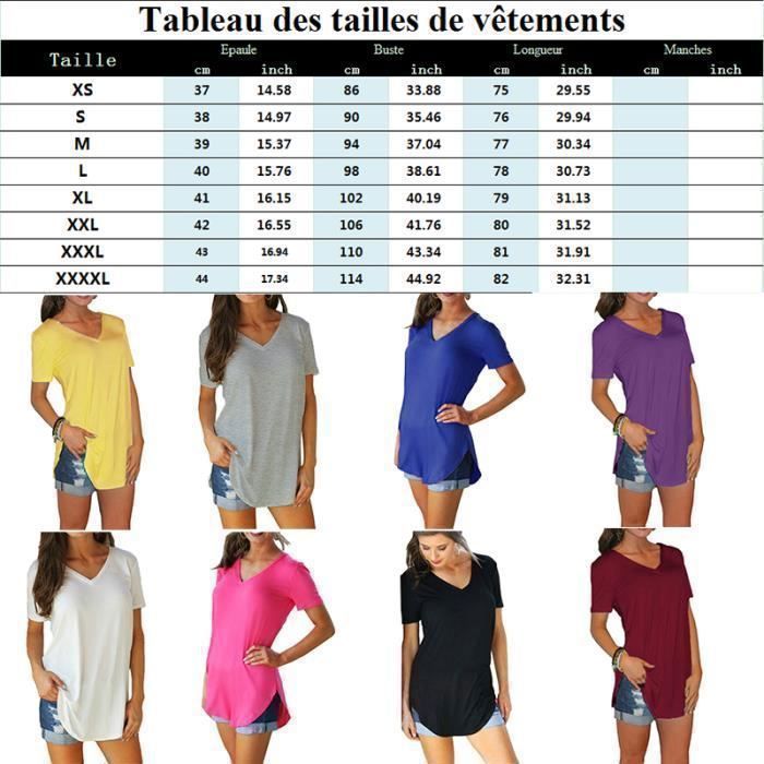 Camiseta de mujer LEOCLOTHO con cuello en V - Tallas grandes - Manga tres cuartos - Algodón suave y cómodo - Negro