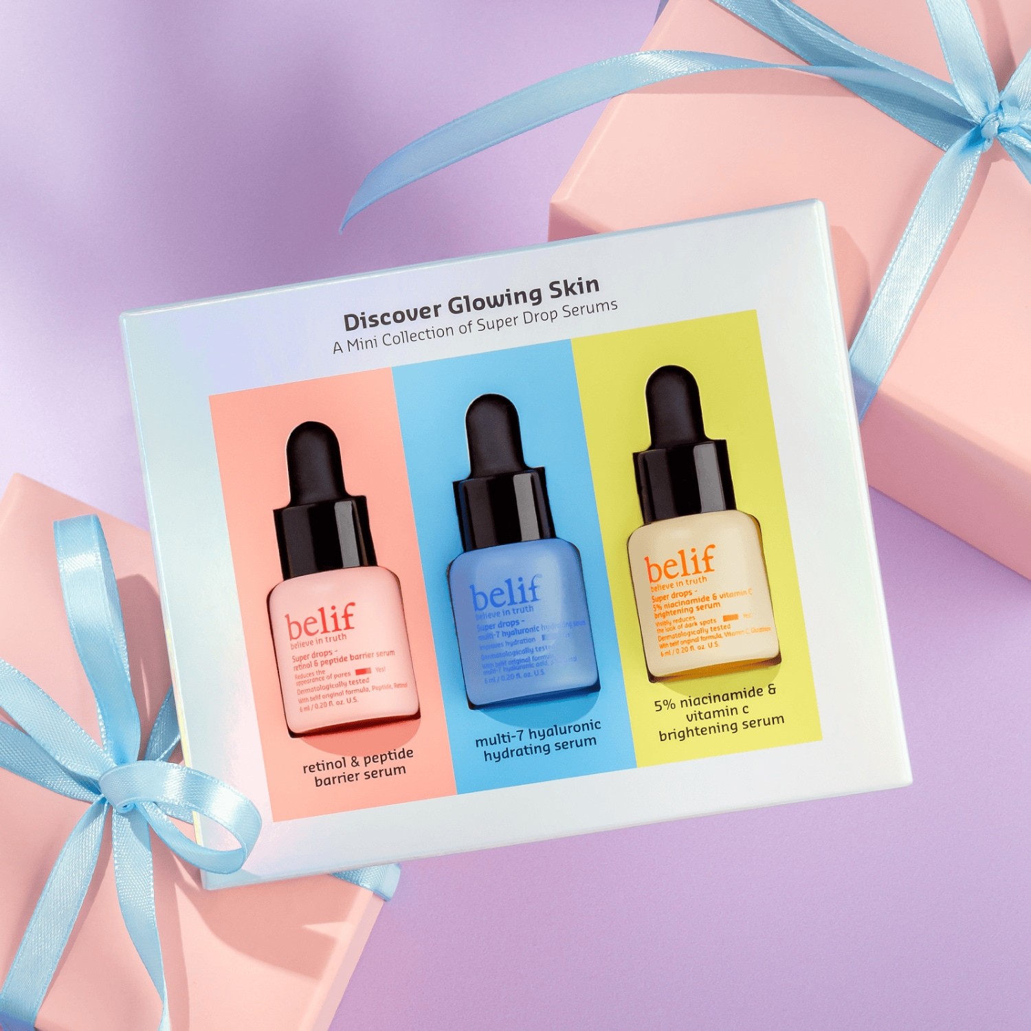Komplet za nego obraza Belif “Discover Glowing Serum Mini Kit” – 1 kos