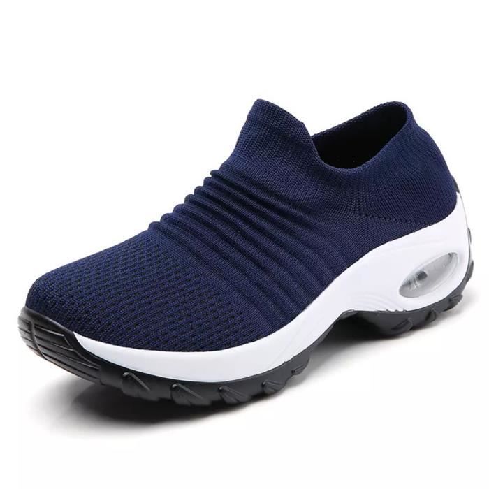 Baskets Femmes Hommes - MOBIGARLAN - Chaussures - WX340- Sport - Bleu marine- Running de Course- Outdoor Fitness Gym