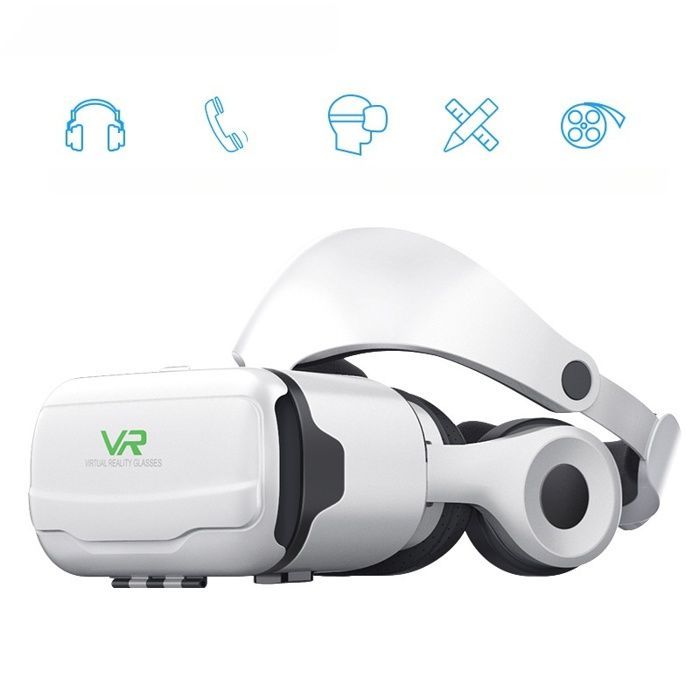3D-Virtual-Reality-Headset, augenschonend, ergonomisches Design, weiß