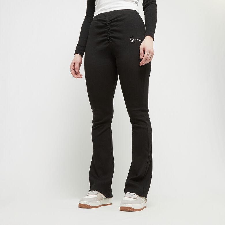 Leggings acampanados con fruncido de canalé pequeño.