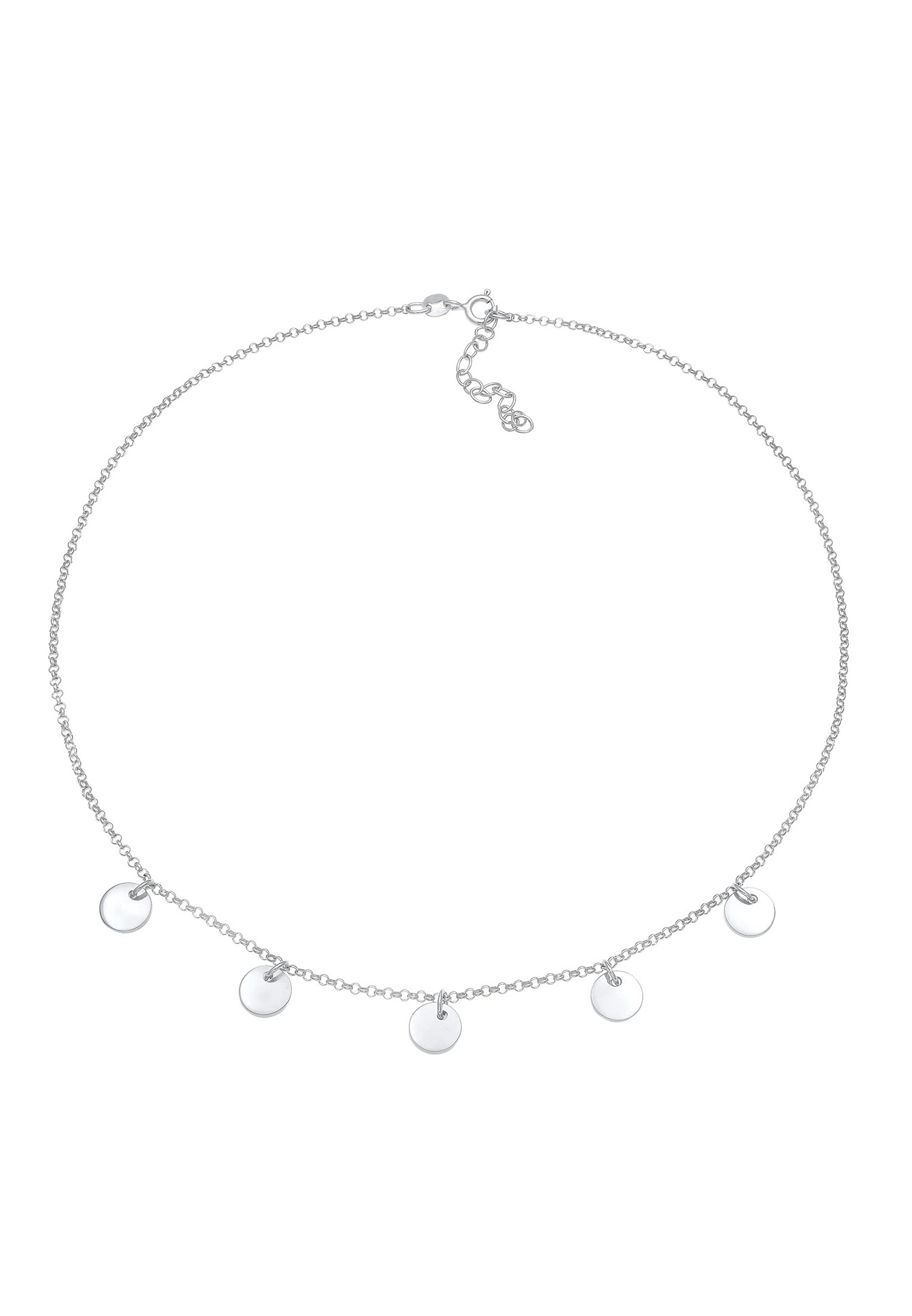 Elli Collier ras de cou pour dames Geo Platelet Round 925 Sterling Silver