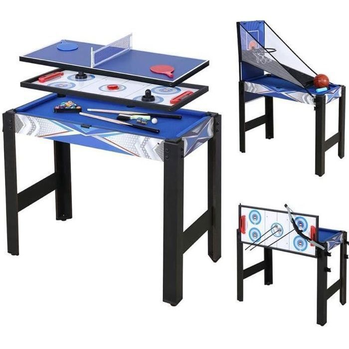 Tavolo multi-gioco 5 in 1 per hockey, biliardo, basket, ping-pong e tiro con l'arco, 91,5 x 46 x 73 cm