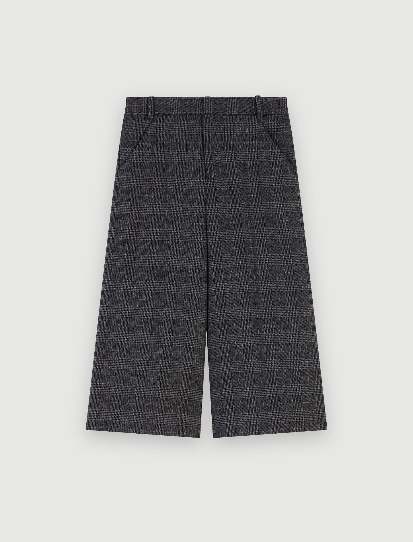 Pantaloni culotte în carouri - Gri