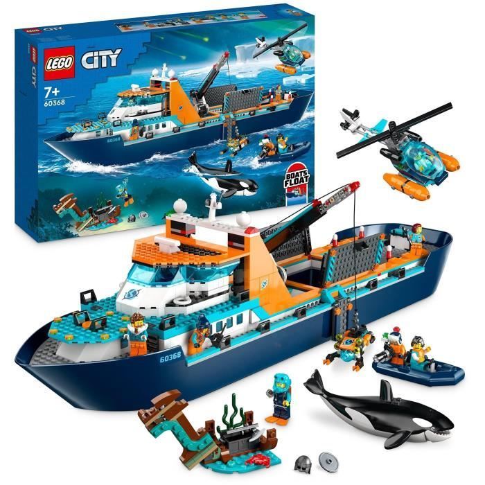 LEGO® City 60368 Arctisch verkenningsschip, groot drijvend speelgoedbootje, kindercadeau