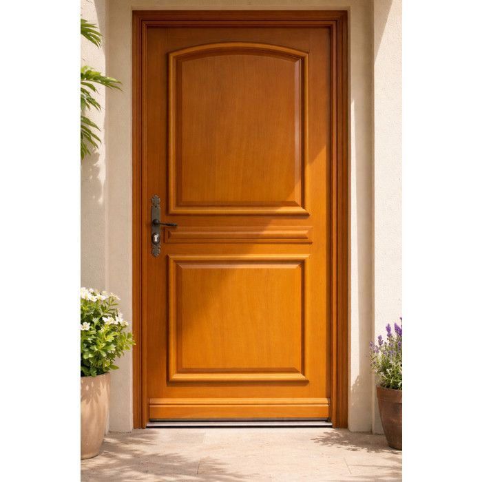 Puerta de entrada Garnier de madera maciza, 215 cm de alto x 90 cm de ancho, lado derecho.