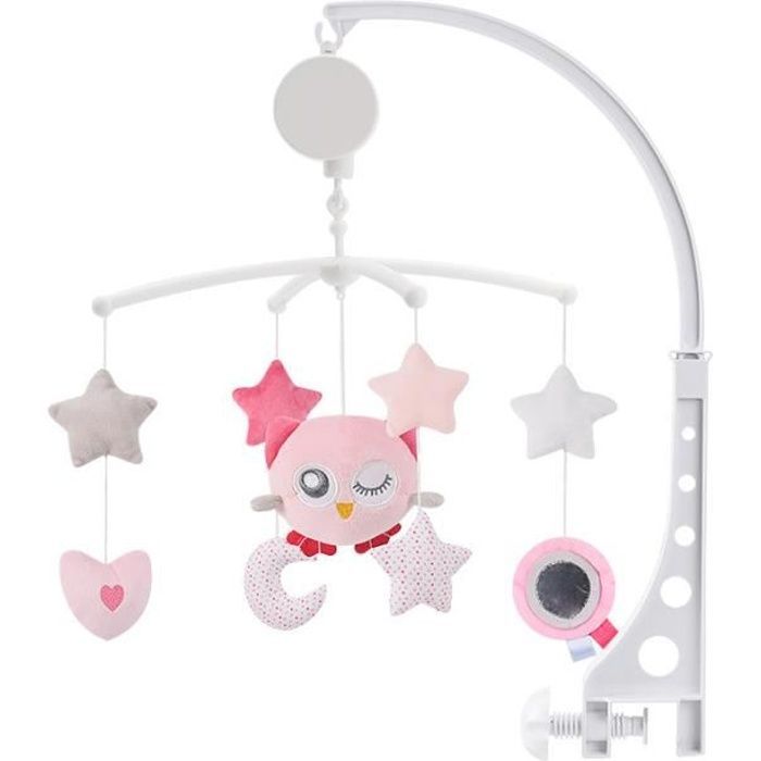 Móvil musical para cuna, juguete musical con forma de animal para ayudar a los bebés a conciliar el sueño - Rosa