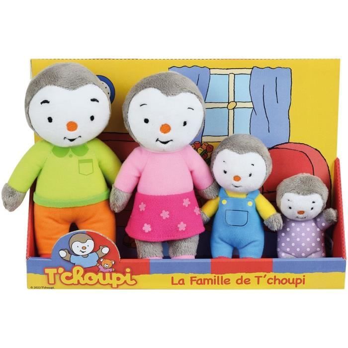 Family set of 4 plush toys - T'Choupi - JEMINI - +/- 19 cm
