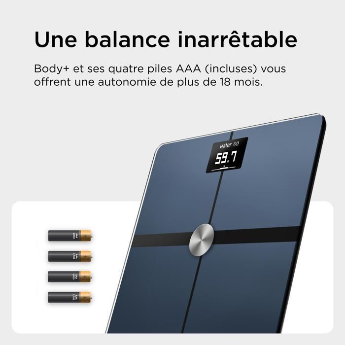 WITHINGS Body+ Reconditionné - Balance connectée WIFI pèse-personne Noir