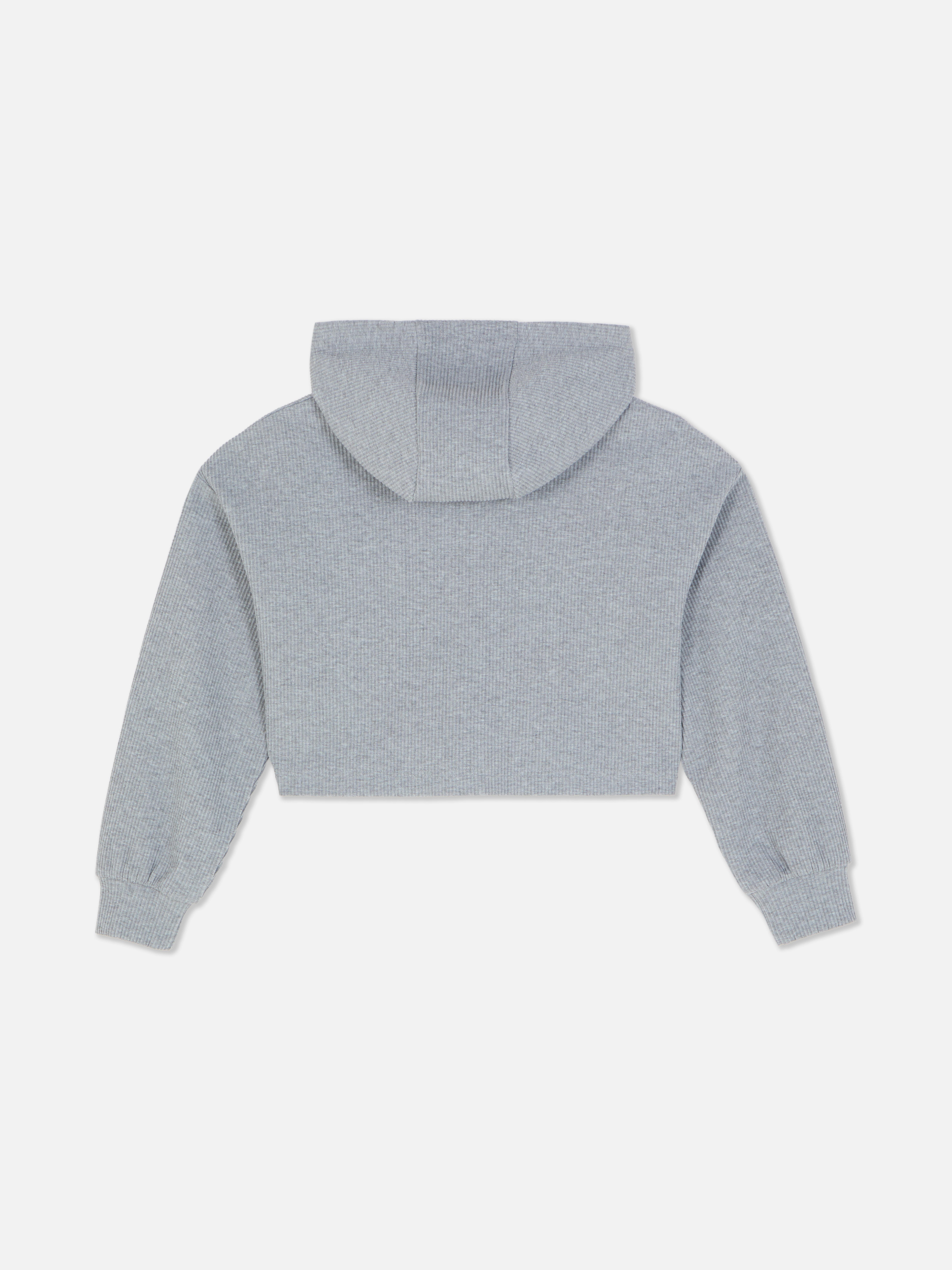 Passender gerippter Hoodie mit Reißverschluss. Ein gerippter Langarm-Hoodie mit Bündchen, Brusttaschen und Frontreißverschluss.