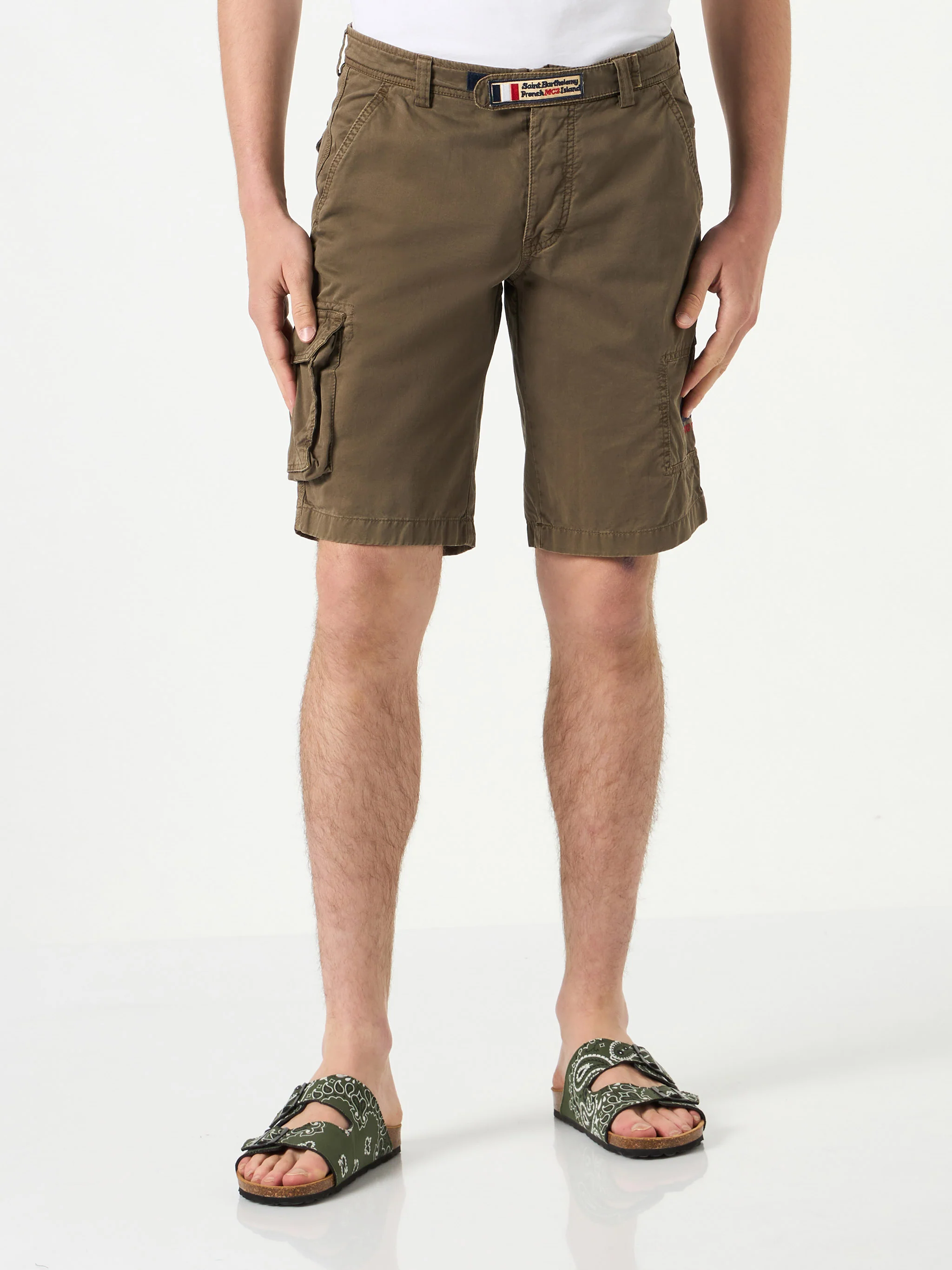 Bruine cargo-bermudashorts voor heren met zakken