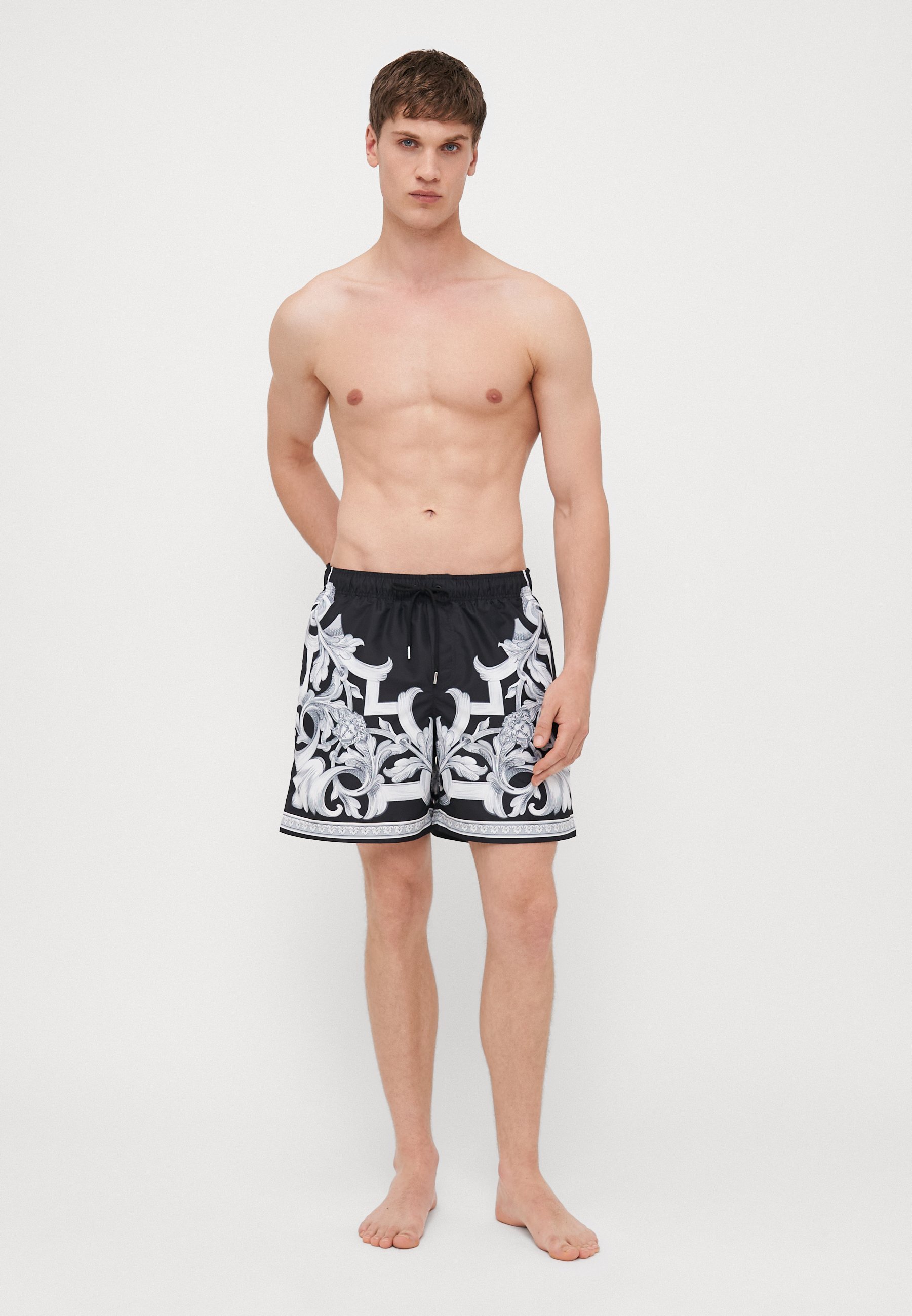 Versace SWIM GOLFO BAROCCO MEDUSA PRINT - Pantaloncini da bagno - nero/argento