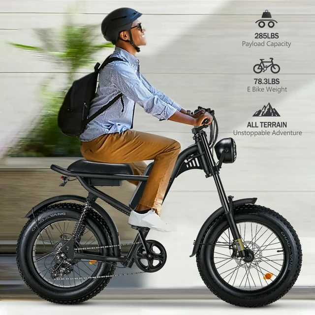 Bicicleta elétrica Ridingtimes Z8 para neve, para adultos, com pneus largos de 20 polegadas, motor de 1500 W, velocidade máxima de 45 km/h e suspensão total de 6 camadas.