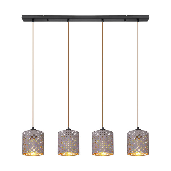 lampă suspendată gri-aurie