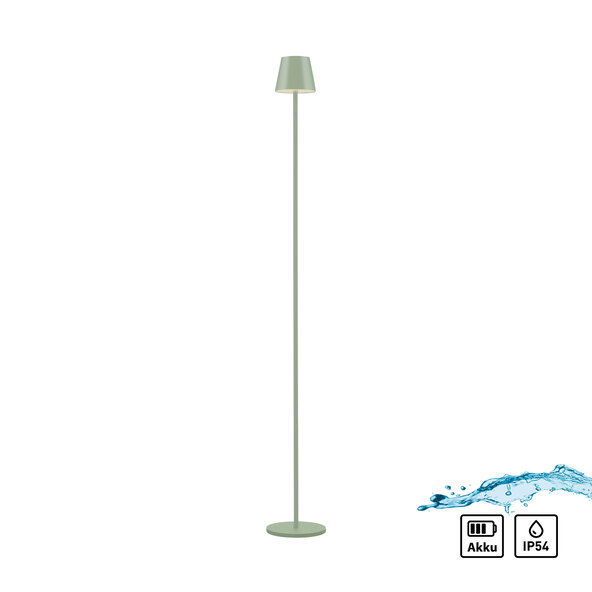Lampă de podea Buria LED cu baterii, verde