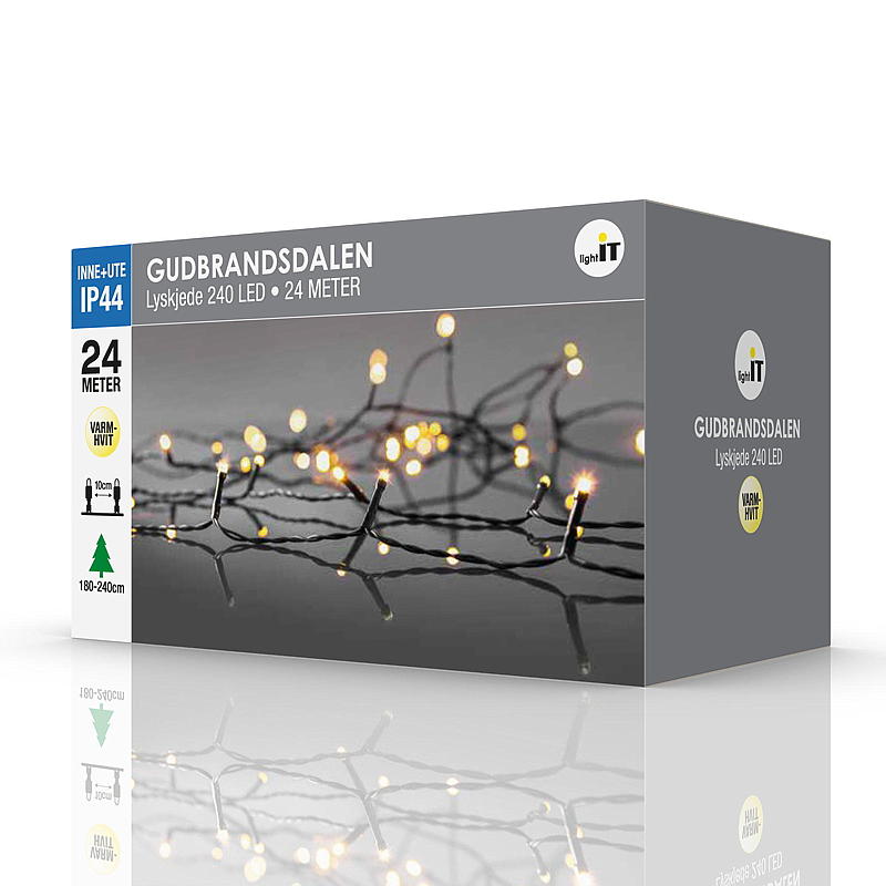 Light IT -valoketju 240 LEDiä lämmin valkoinen, Gudbrandsdalen