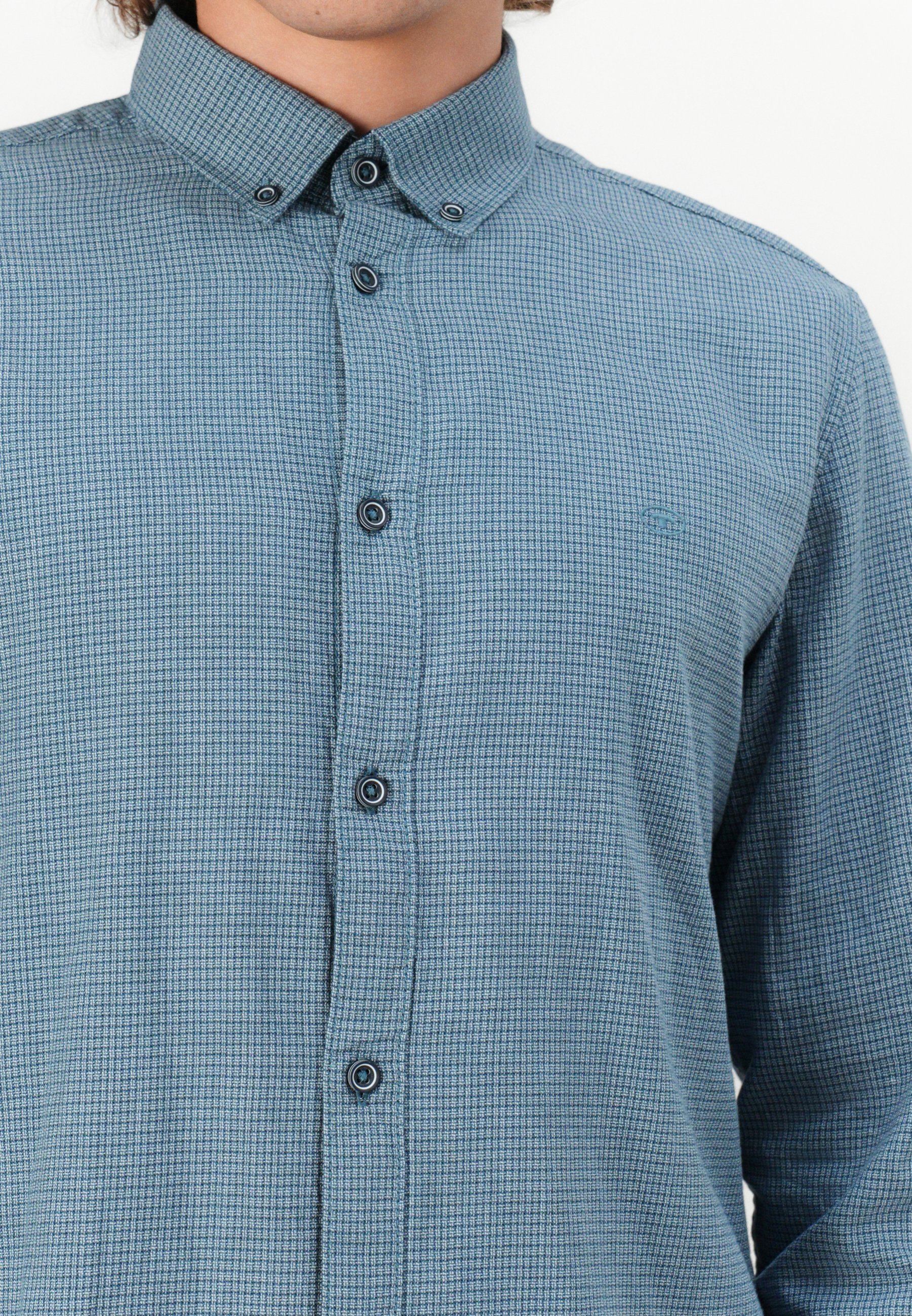 Camisa estruturada TOM TAILOR - Camisa - verde-azulado