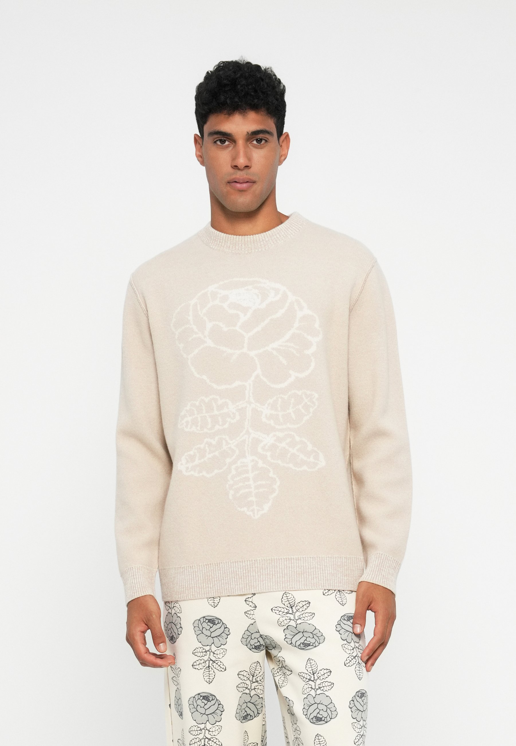 Marimekko ROSES WEDDING ROSE UNISSEX - Suéter - bege/branco sujo