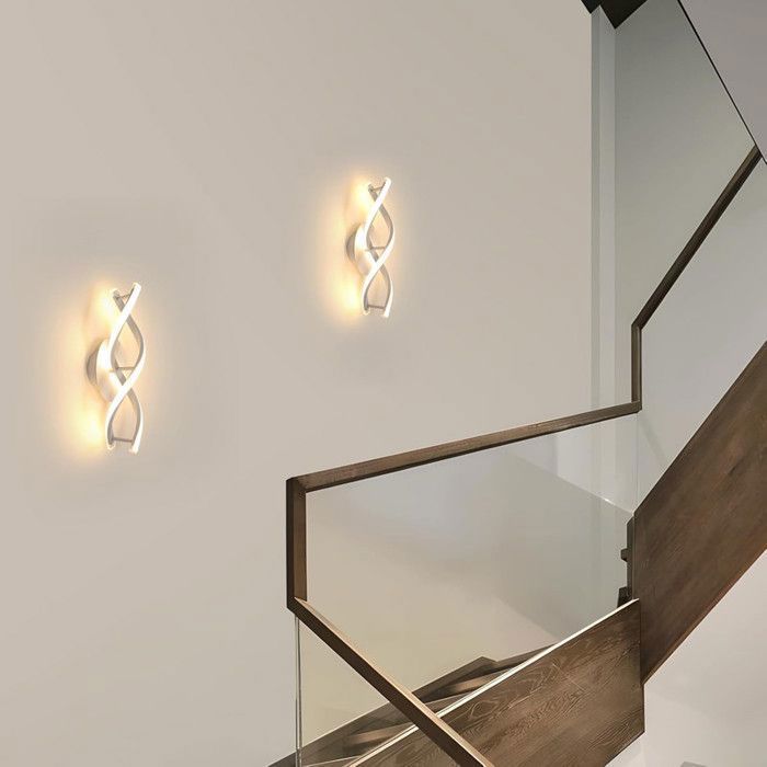Arandela de parede interna DORLINK, luminária de parede LED de 16W com luz quente de 3000K, arandelas de parede com design curvo para quarto e sala de estar.