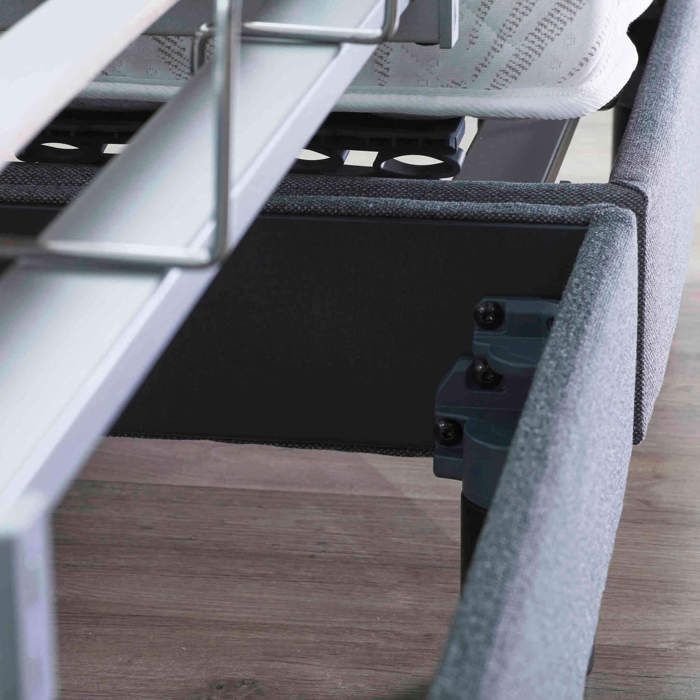 Base letto elettrica regolabile con doghe e molle, tessuto color tortora, 2x90x200 - Tortora - Garanzia di 5 anni - Someo