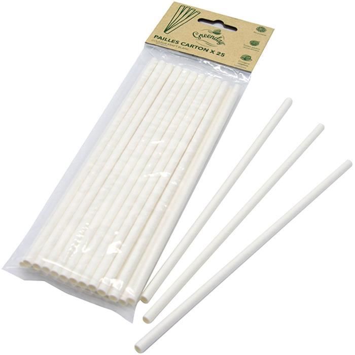J&F Paille carton - Blanc - 25 pièces