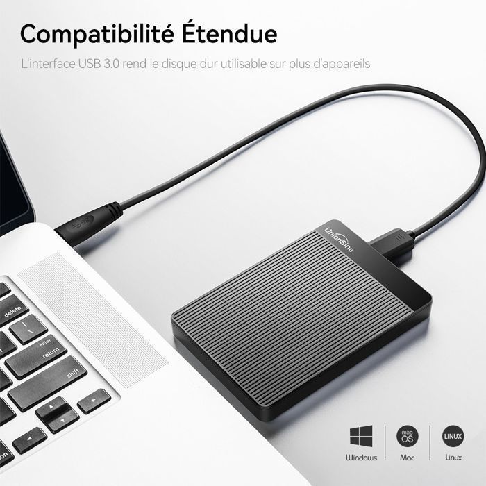 Externe harde schijf - UNONSINE - HD2510 - 1TB - USB 3.0 - Draagbaar 2,5