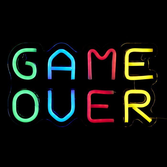 Lampe - Home Deco Factory - Game Over - Led - Effet Néon - Multicolore