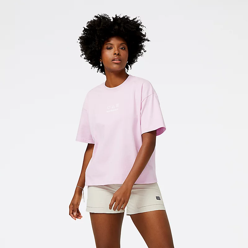Γυναικείο κοντομάνικο βαμβακερό μπλουζάκι AT - LILAC CLOUD