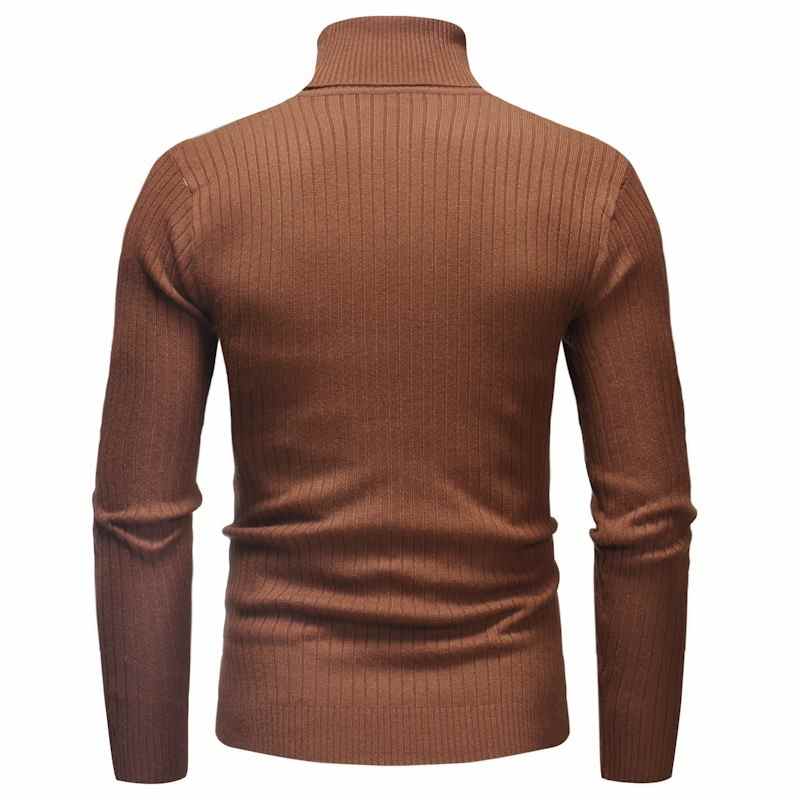 Męski zimowy golf z długim rękawem, gruby i ciepły sweter, dopasowany sweter z dzianiny Twist Knitwear