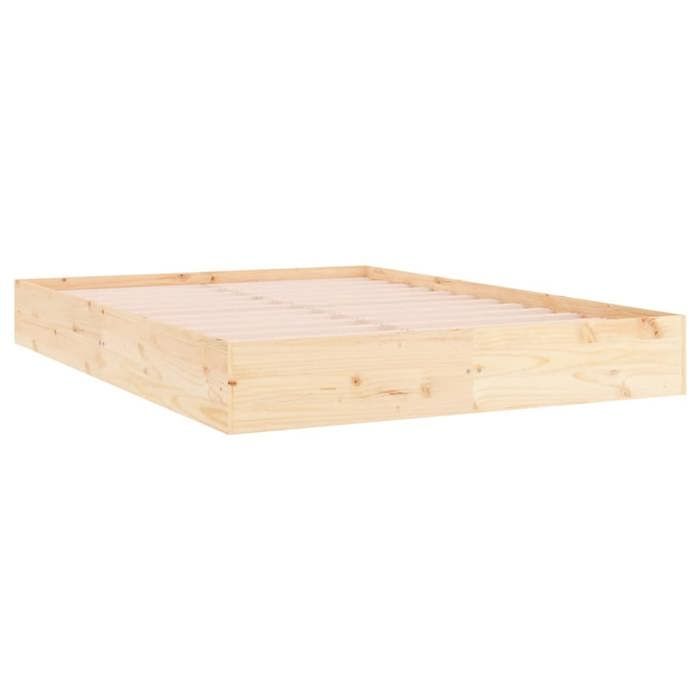Marrón 200 x 200 cm - Cama de madera - Carga máxima 150 kg - Estructura de cama - Colchón no incluido - Madera maciza 200x200 cm 005_223055