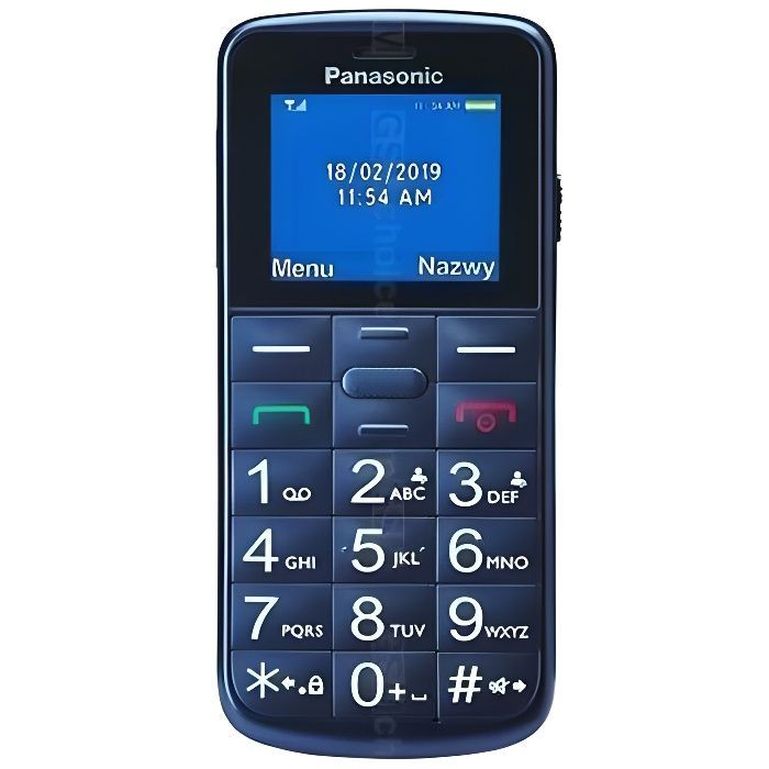 Panasonic KXTU110 Téléphone Portable GSM, Capacité 32GB, Écran Couleur, Double SIM, Radio FM, Bluetooth, Appareil Photo, Bleu