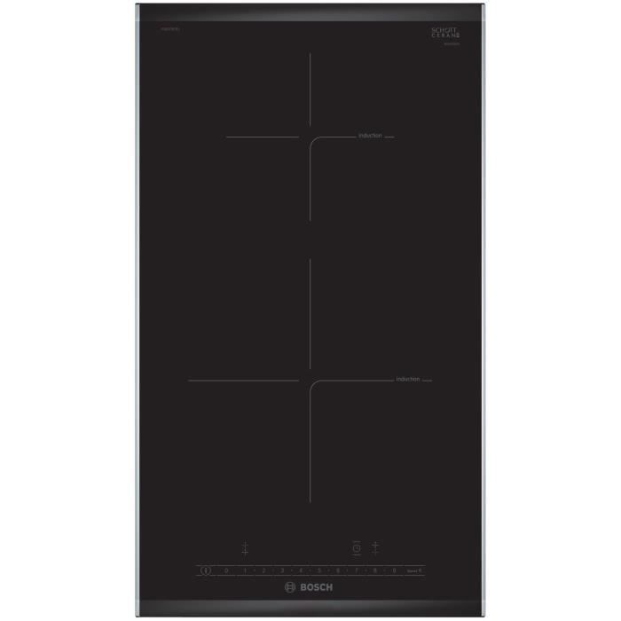 Placa vitrocerámica BOSCH PIB375FB1E - 2 zonas de inducción - Inicio rápido - Bloqueo de seguridad para niños