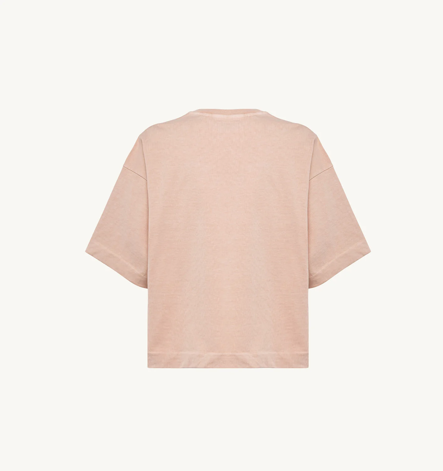 Tricou roz din jersey de bumbac cu croială dreptunghiulară