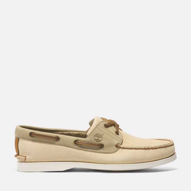 Scarpa da Barca in Pelle Classic da Uomo in                giallo chiaro
